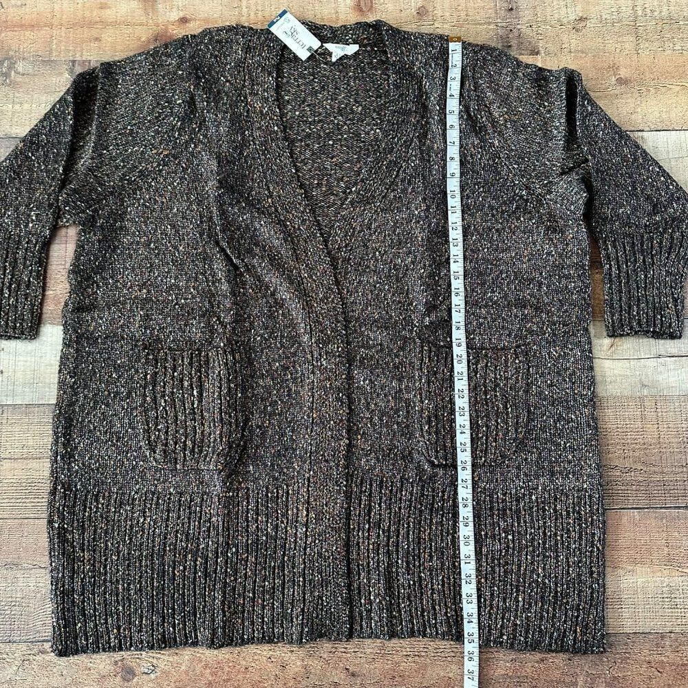 Terra & Sky Open Front Knit Cardigan in Black -3XL - Picture 3 of 10